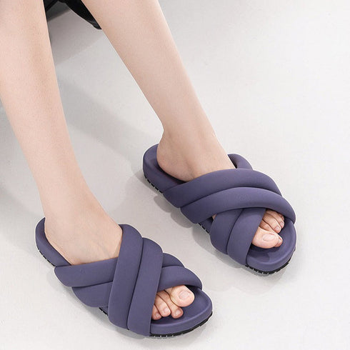 Puffy Cross Braid Comfort slides