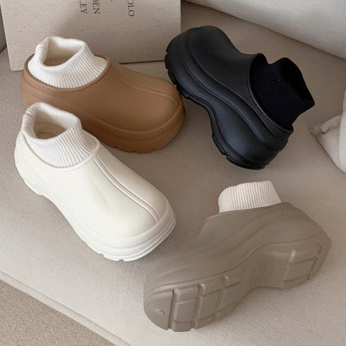 Chunky Knit-Cuff Winter Boots