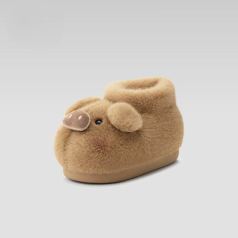 Fuzzy Pig Snout Indoor Slippers