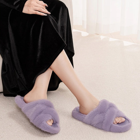 Twist Plush Cross-Band Slippers