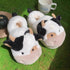 Fuzzy Farm Cow Plush Slippers