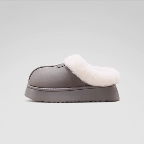 Chunky Burger Plush Platform Slippers