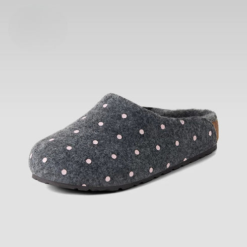 Polka Dot Fuzzy Buckle Clogs