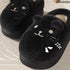 Whimsical Feline Face Plush Slippers