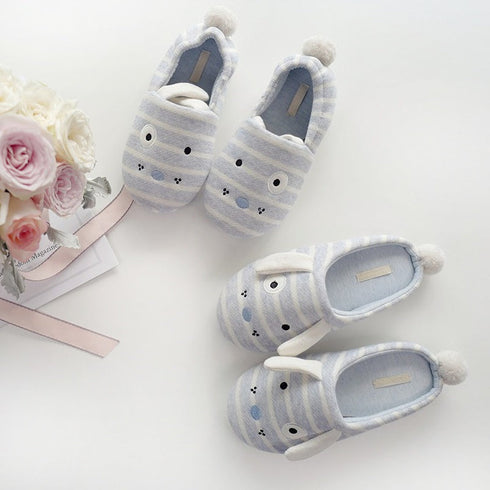 Striped Puppy Ears Cozy Slippers