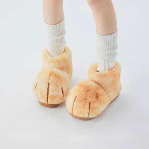 Plush Cat Paw Ankle Boots