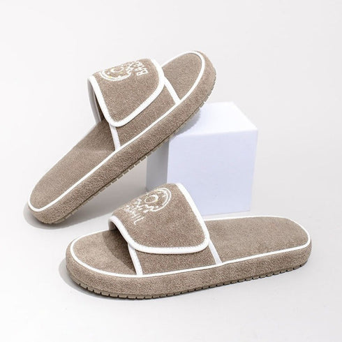 Chunky Terry Cloth Platform Slides