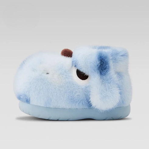 Spotted Puppy Plush Bootie Slippers