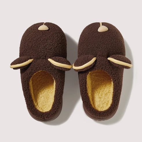 Fuzzy Teddy Ear Warm Slippers