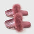 Shimmer Sequin Puff-Trim slippers