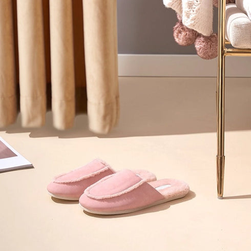 Cozy Nordic Suede Scuff Slippers