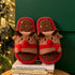 Festive Holiday Reindeer Plush Slippers