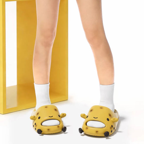 Quirky Potato Character Comfort Slides