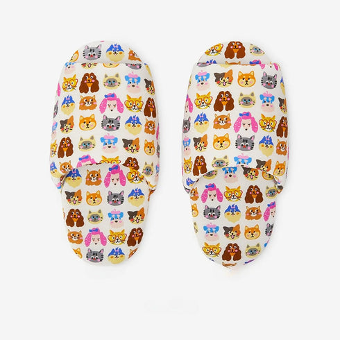 Cartoon Animal Print House Slides