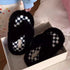Fuzzy Checkerboard Plush Flip Flops