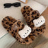 Retro Leopard Cat Plush Slippers