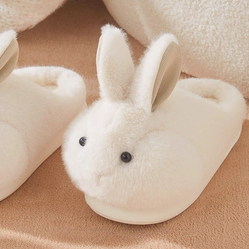 Fuzzy Bunny Ears Plush Slippers