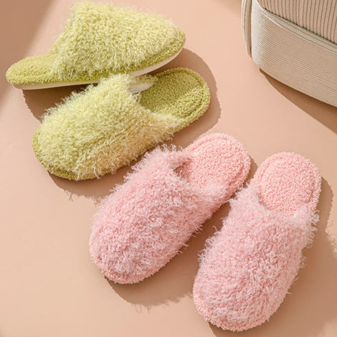 Teddy Curl Closed-Toe Slippers