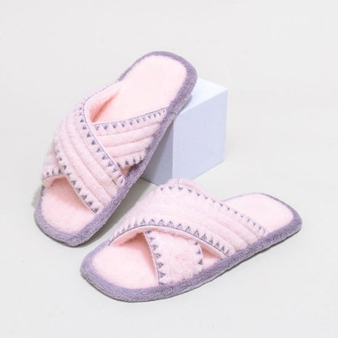 Plush Zigzag Trim Home Slides