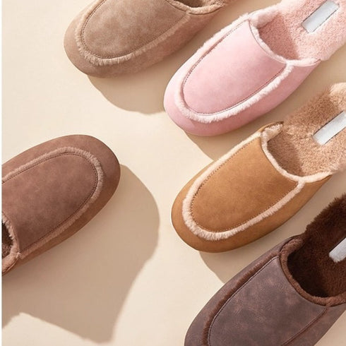 Cozy Nordic Suede Scuff Slippers
