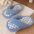 Fuzzy Checkerboard Plush Flip Flops