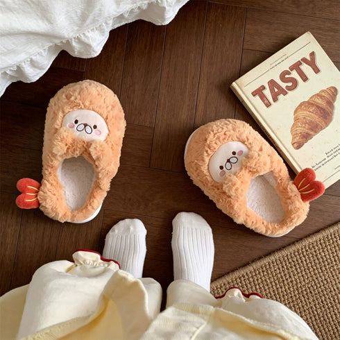 Fried Shrimp Tempura Plush Slippers