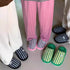 Chunky Pinstripe Lounge Slippers
