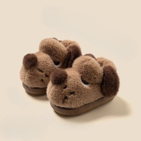 Puppy Face Fuzzy House Slippers