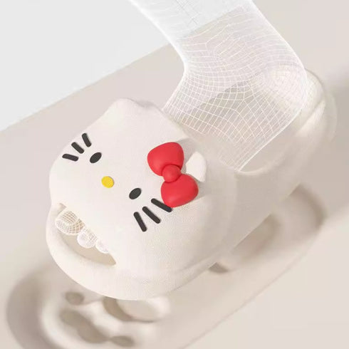 Whiskered Kitty Bow Foam Slides