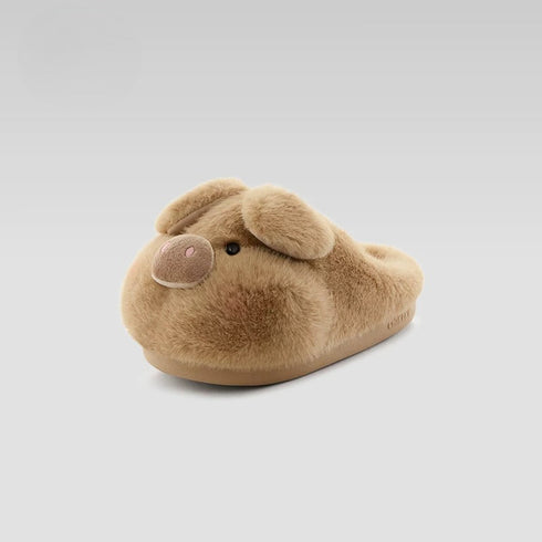 Fuzzy Pig Snout Indoor Slippers