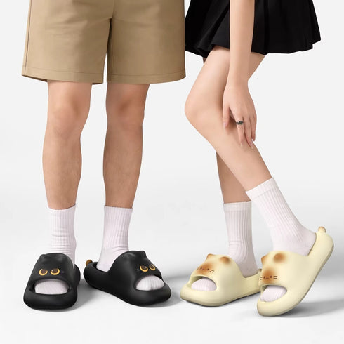 Playful Cartoon Cat Foam Slides