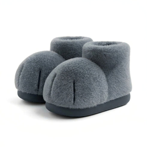 Plush Cat Paw Ankle Boots
