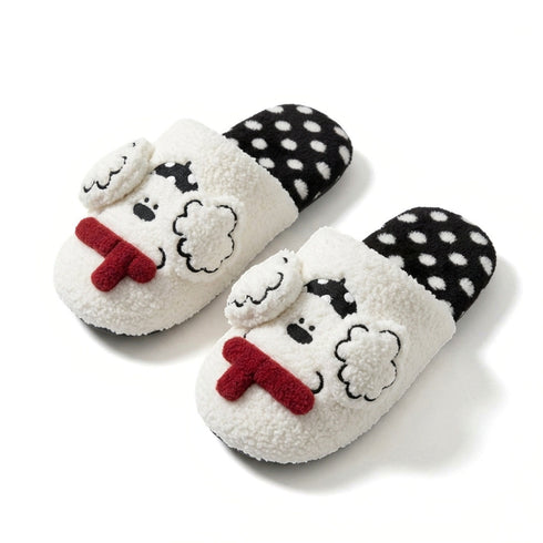 Puppy Face Polka Dot Slippers