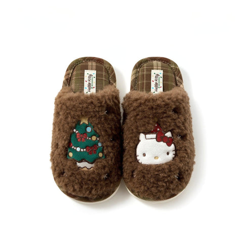 Holiday Tree Fleece House Slippers