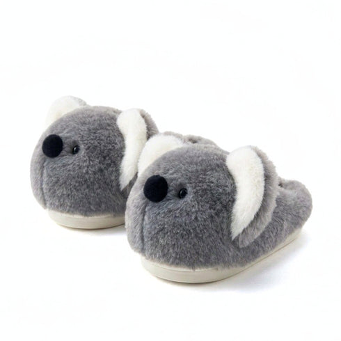 Plush Koala Face Lounging Slippers