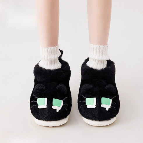 Whimsical Feline Plush Home Boots