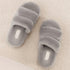 Plush Double-Strap Platform Slippers