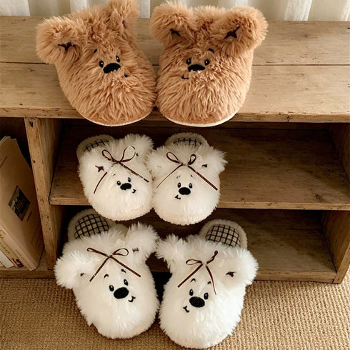 Fuzzy Puppy Face Indoor Slippers