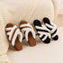 Fuzzy Crisscross Band Warm Slippers