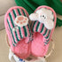 Striped Bunny Paw Lounge slippers
