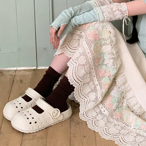 Chunky Mary Jane Buckle Clogs