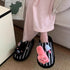 Striped Kitty Charm Home Slippers