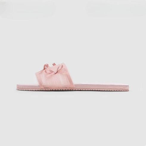 Sheer Mesh Ribbon Bow Slides
