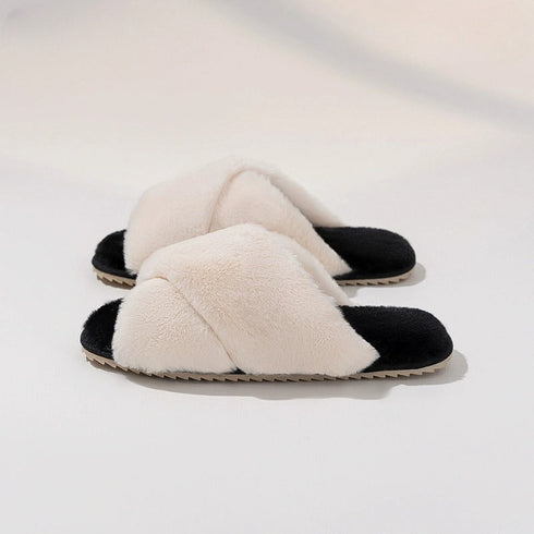 Crisscross Plush Lounge Slippers
