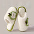 Cozy Apple Motif Plush Slides