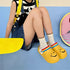 Smiley Face Striped Strap Clogs