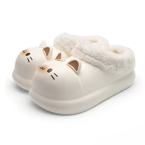 Cat Ear Waterproof Plush Slippers