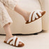 Fuzzy Crisscross Band Warm Slippers