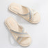 Breezy Woven Cross Strap Slides