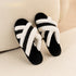 Fuzzy Crisscross Band Warm Slippers